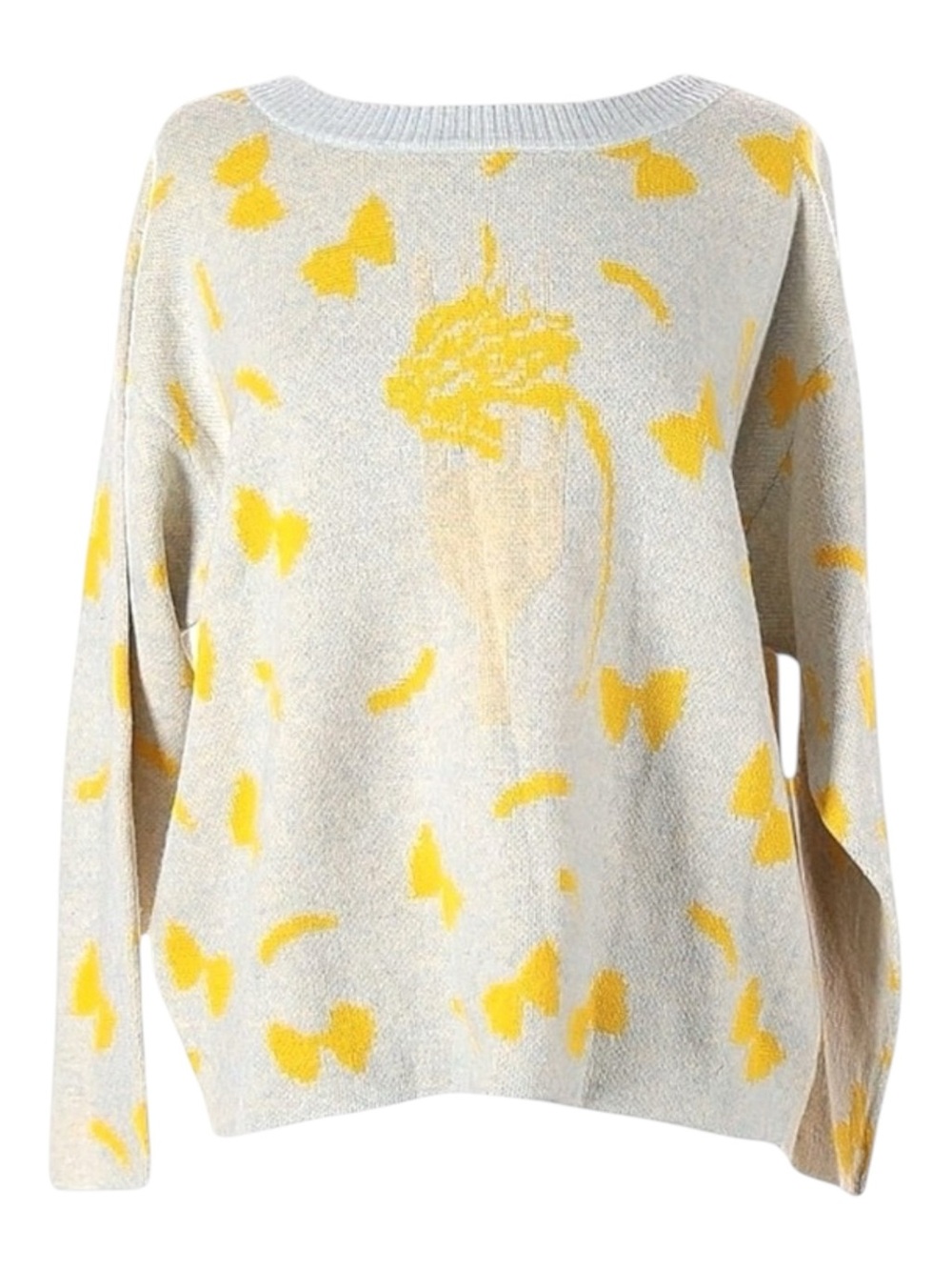 new Wildfox  Pasta Delices Vineyard Intarsia Knit Sweater  Yellow Print  S - Picture 7 of 16